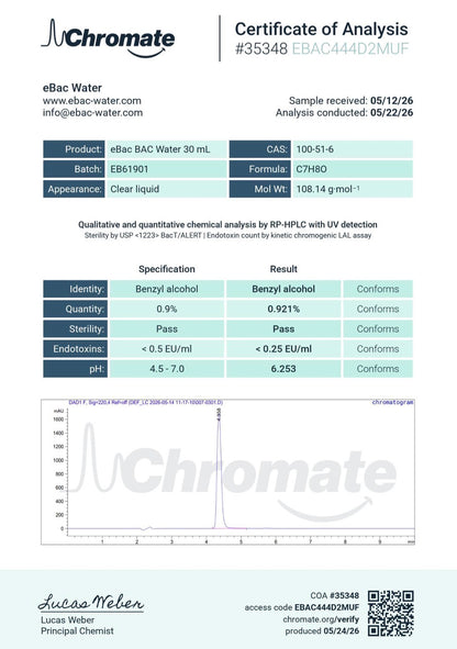 Bacteriostatic water (30ML)
