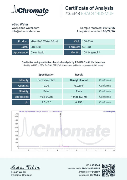 Bacteriostatic water (30ML)